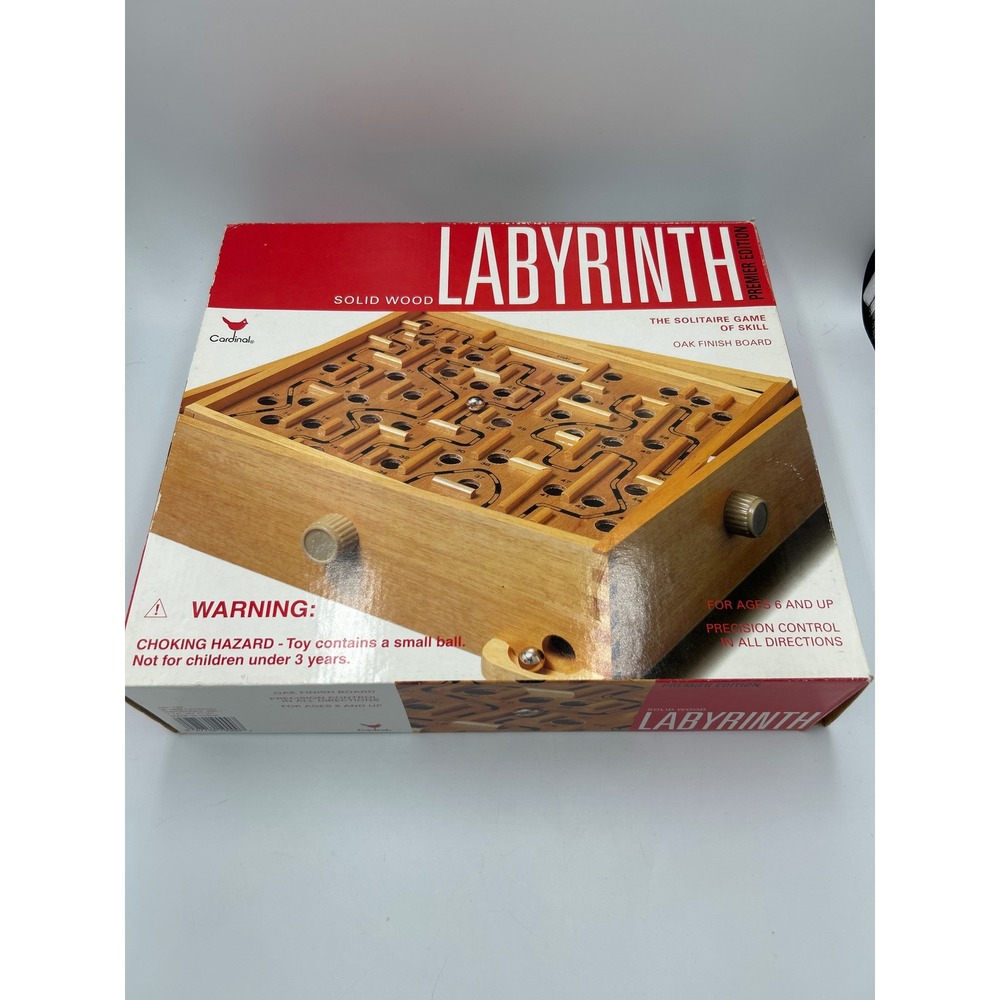 Cardinal Labyrinth Premier Edition Solid Wood Oak Finish Maze Game 190 1998